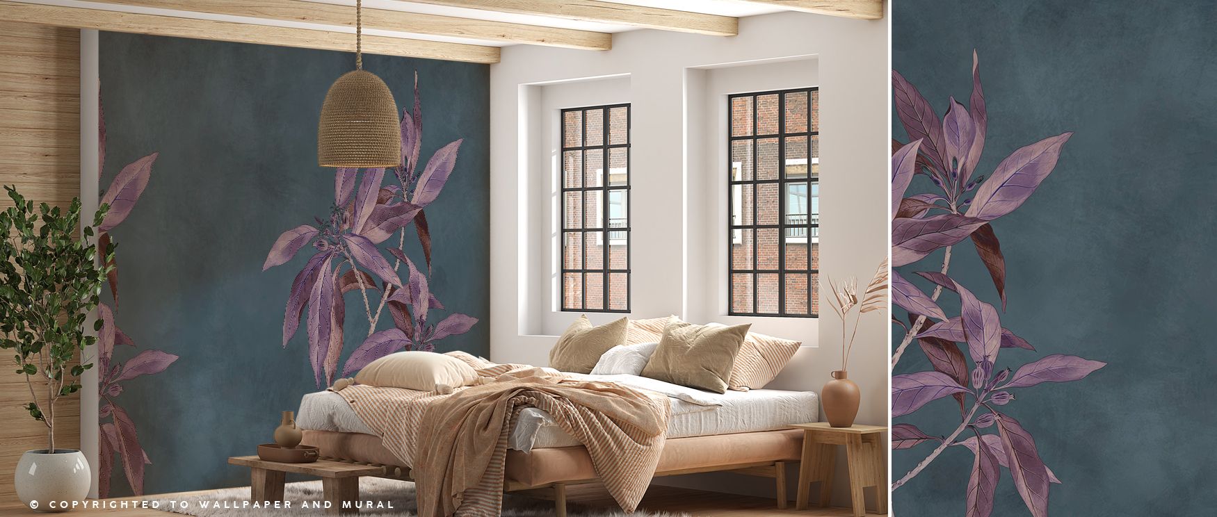 The Eden Branches Wallpaper surrounds homes with artistry of natural forms, presenting imagery in luminous tones. Interiors glow with serenity, balance, and reflective resonance, enriching bedrooms, offices, or family rooms with timeless inspiration and c