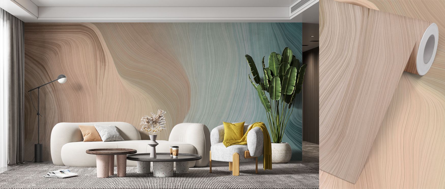 Dunes and Skies Wallpaper surrounds homes with serene artistry, offering compositions filled with charm and balance. Bedrooms, offices, or stylish living spaces glow with cultural resonance, calmness, and serenity, creating retreats enriched with inspirat