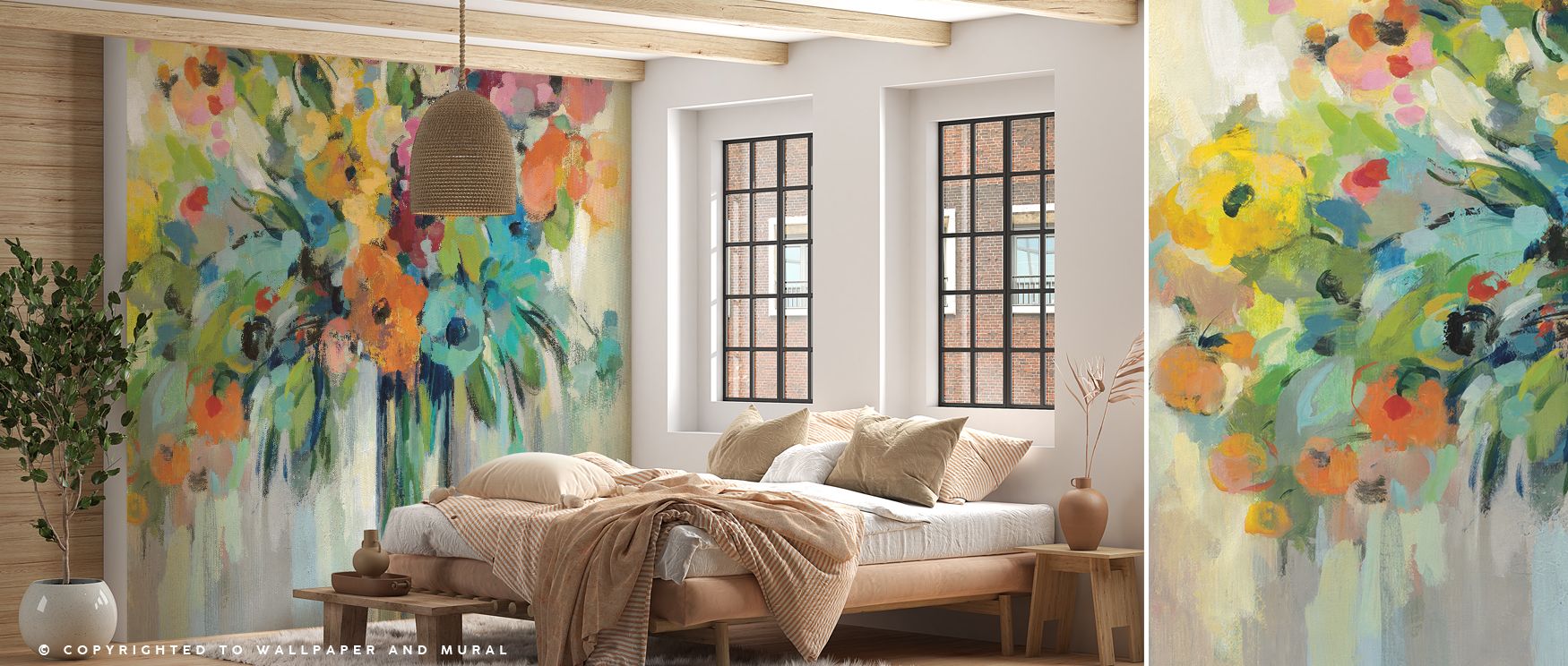 The Flower Cloud Wallpaper enriches homes with delicate artistry, presenting blossoms in radiant tones. Interiors glow with calmness, serenity, and balance, as bedrooms, offices, or stylish living spaces are enriched with cultural resonance.