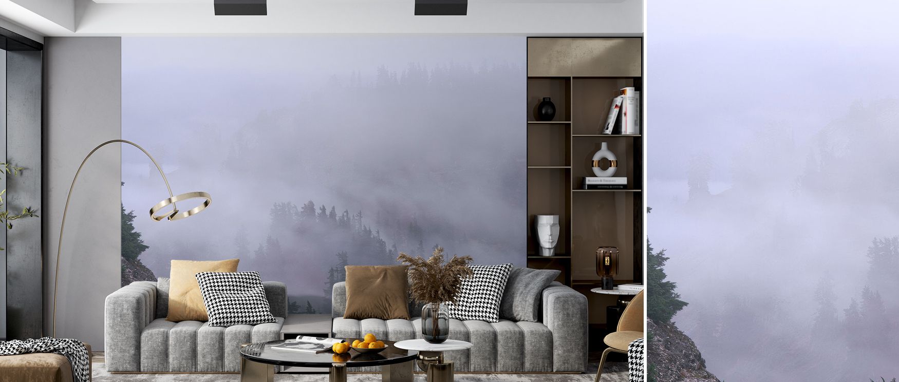 Fog Cascade Wallpaper conveys calm resonance, surrounding interiors with cascading imagery. Bedrooms, offices, or family rooms glow with serenity, charm, and reflective resonance, creating retreats enriched with inspiration.