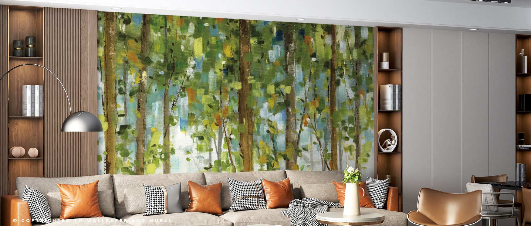 Evoking depth and calmness, Forest Study I Wallpaper portrays woodland abundance in artistic study. Variations of green merge into rhythm, textured with fine shading. The surface suggests both stillness and subtle motion. Nature’s grandeur enters interior