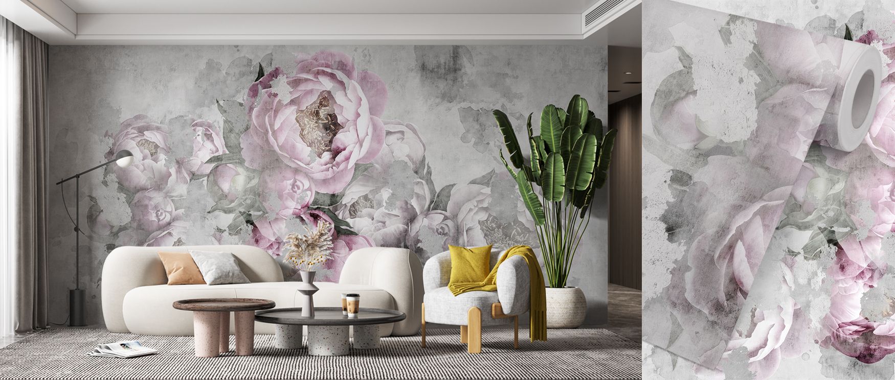 Grunge Bouquet Wallpaper portrays blossoms with textured rhythm, balancing raw energy with floral delicacy. Shadows add depth, while tones highlight boldness. Its artistry reflects individuality and modern charm. Interiors gain atmosphere filled with crea