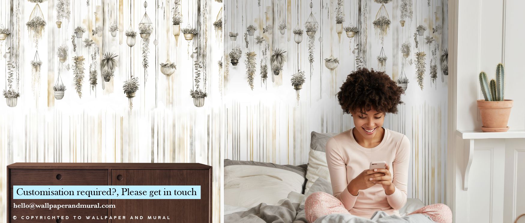 Hanging Watercolor Gardens Wallpaper radiates grace with blossoms painted in soft watercolor tones. Each detail suggests serenity, balancing atmosphere with rhythm. Its imagery conveys artistry and calmness. Interiors gain fluid presence. For a living roo