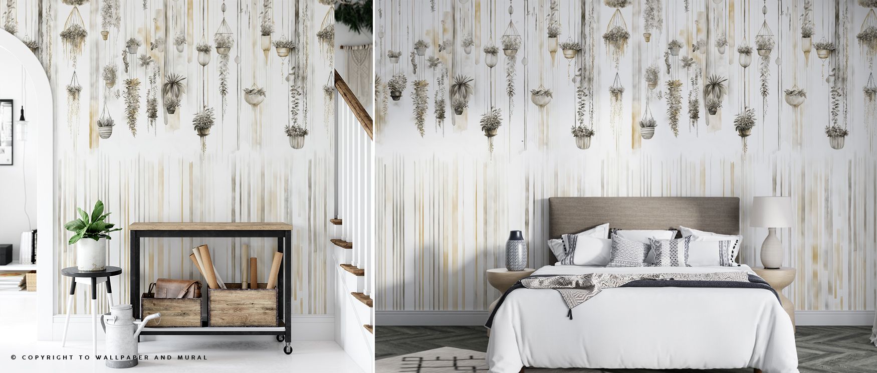 Blossoms flow in Hanging Watercolor Gardens Wallpaper, cascading across surfaces in gentle compositions. Each detail conveys artistic refinement. The imagery resonates with natural elegance, inspiring calmness. Its palette highlights charm. Interiors thri
