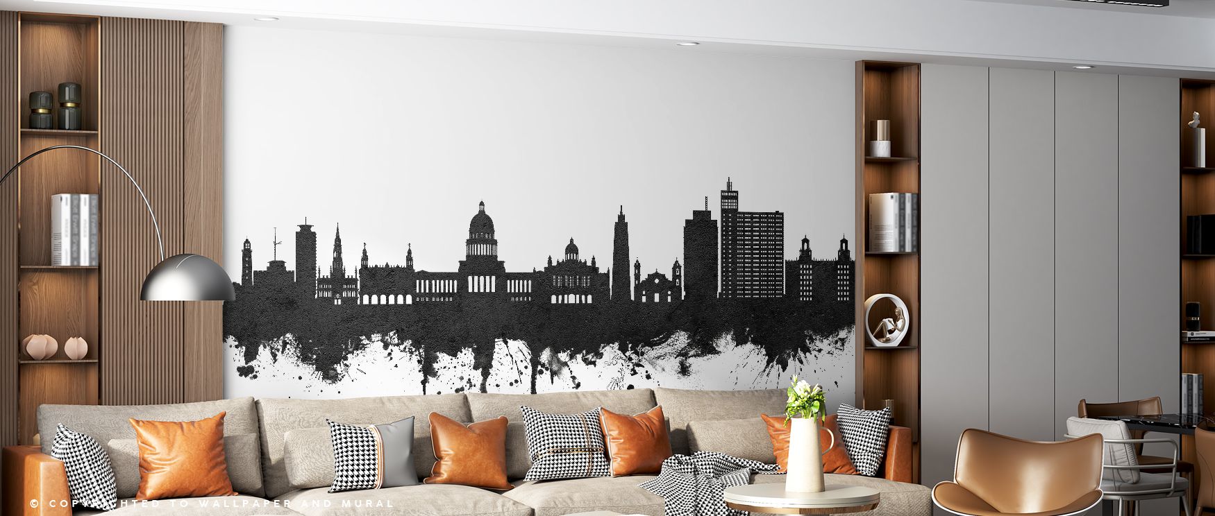 Havana Cuba Skyline Black & White Wallpaper emphasizes elegance with architectural imagery in tonal clarity. Each form conveys heritage. The design resonates with modern sophistication. Its palette reflects balance. Interiors gain rhythm. An office thrive