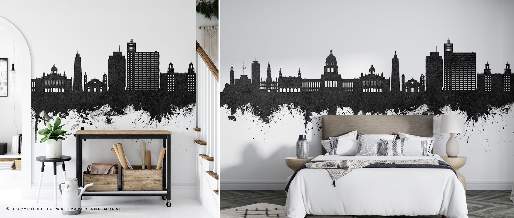 Havana Cuba Skyline Black & White Wallpaper interprets metropolitan pride with strong contrasts. Each silhouette conveys rhythm. The design resonates with sophistication. Its imagery reflects heritage. Interiors thrive in balance. A living room thrives wi