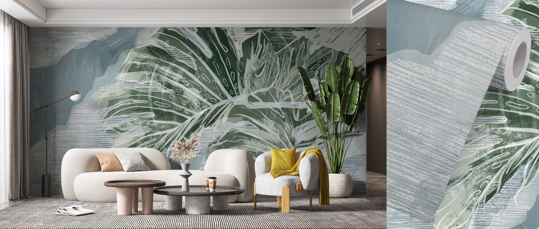 Edgy sophistication defines High Grunge Leaves Wallpaper, where florals emerge against textured rhythm. Each detail conveys individuality. Its palette highlights vibrancy. The imagery resonates with strength. Interiors benefit from its artistry. A bedroom