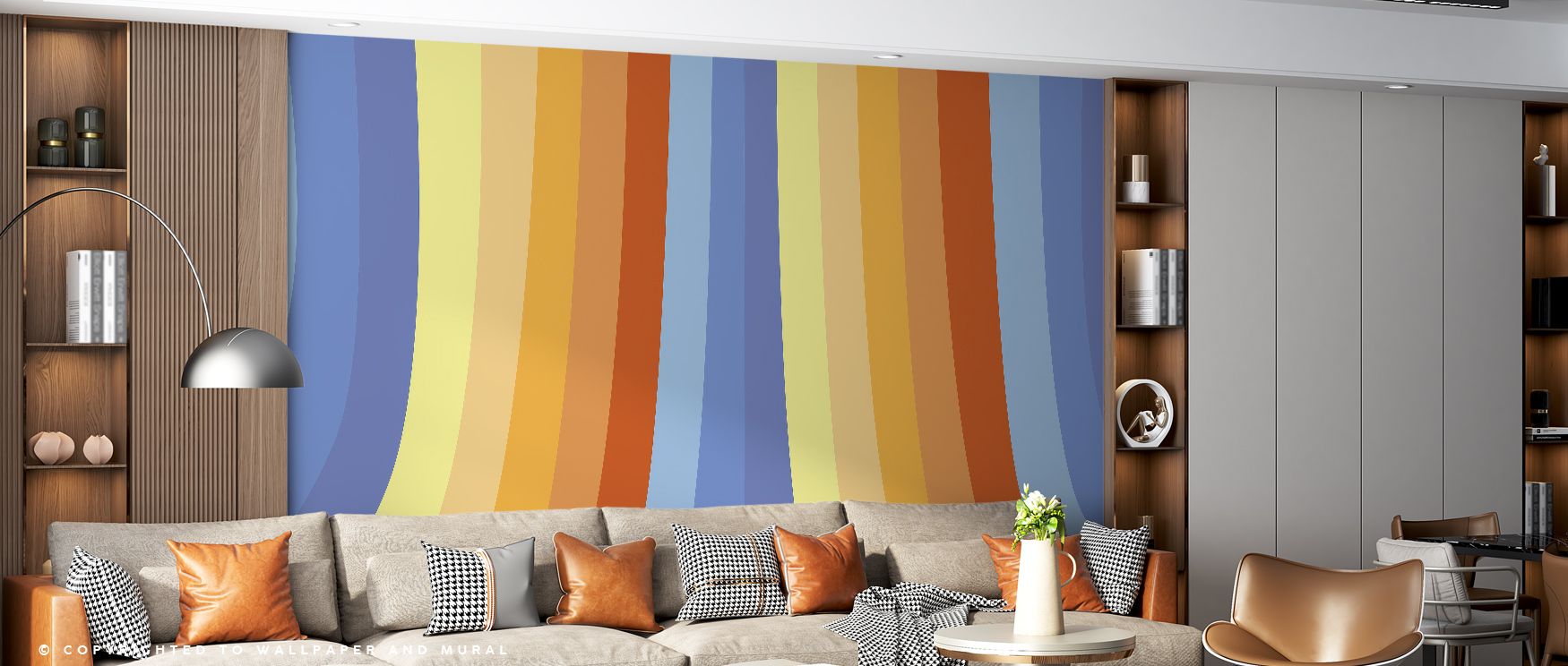 Expressive tones shine in Hippie Rainbow Wallpaper, where rainbow arcs form rhythmic imagery. Each layer conveys charm and creativity. Its palette resonates with optimism. The design enriches interiors with vibrancy. A bedroom thrives with this wallpaper,