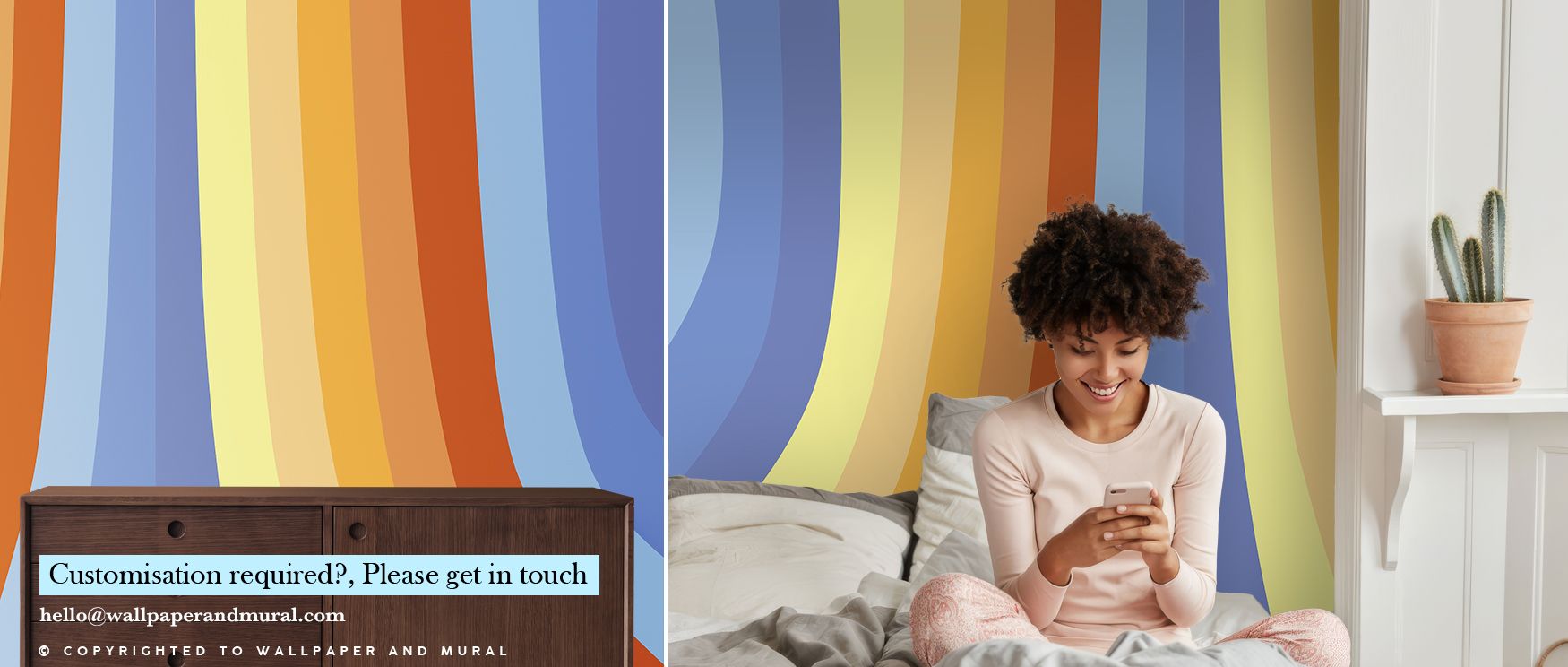 Hippie Rainbow Wallpaper highlights individuality with arcs layered into colorful imagery. Each tone conveys brightness. The palette enhances creativity. Its artistry resonates with optimism. Interiors gain joyful presence. A living room thrives under thi