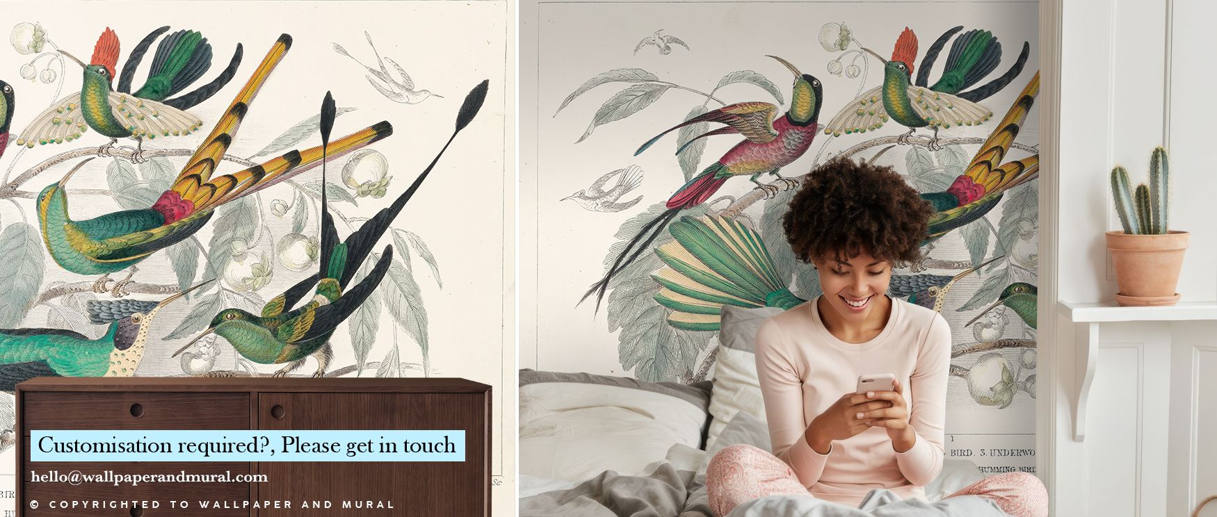 With intricate layering, the Hummingbird Study Wallpaper radiates life through vibrant strokes. The design suggests wings beating softly within open space, evoking vitality. It is filled with visual poetry, flowing with charm. One line connects it to the 