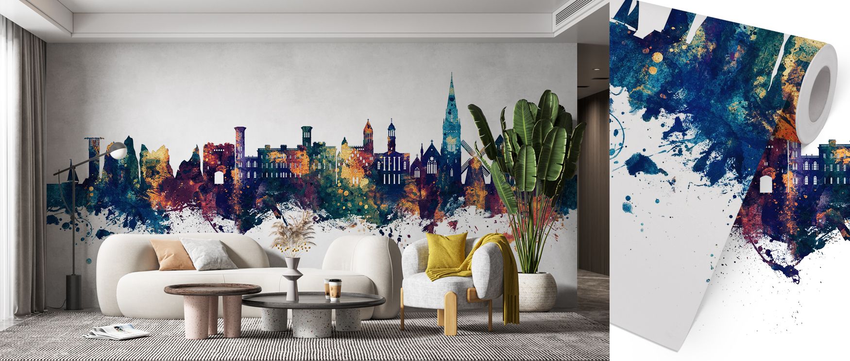 The Isle of Wight England Skyline Blue & Bronze Wallpaper radiates vibrancy, capturing the city through layered colors. Bold structures glow with artistic rhythm, while deep tones enhance clarity. With a reference to living rooms, it highlights adaptabili