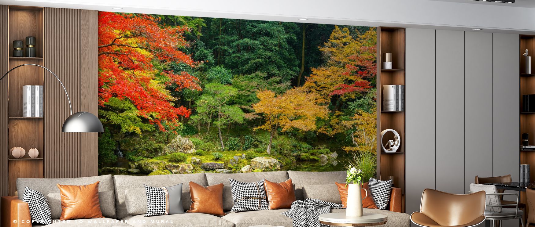 The Japanese Garden Colors Wallpaper highlights flowing botanical impressions, where lines and shades merge like natural brushstrokes. Its meditative rhythm suggests timeless charm. With one mention of living room placement, its adaptability is confirmed,