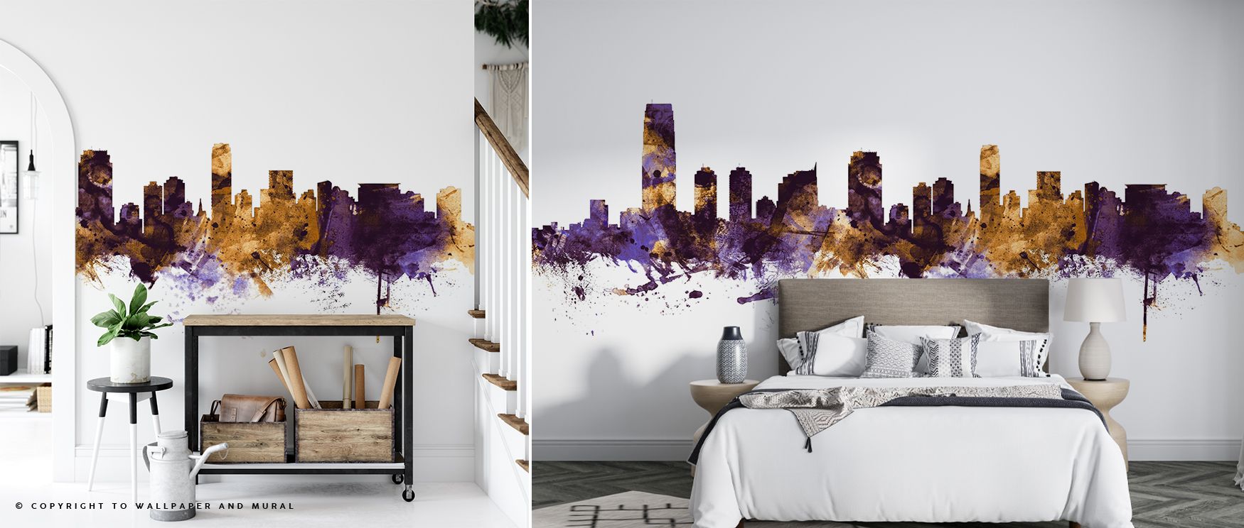 Bold silhouettes dominate the Jersey City New York Skyline Purple & Gold Wallpaper, where purple depth blends with radiant tones. Every highlight enriches imagery, delivering captivating artistry. With one mention of living rooms, the wallpaper adapts acr