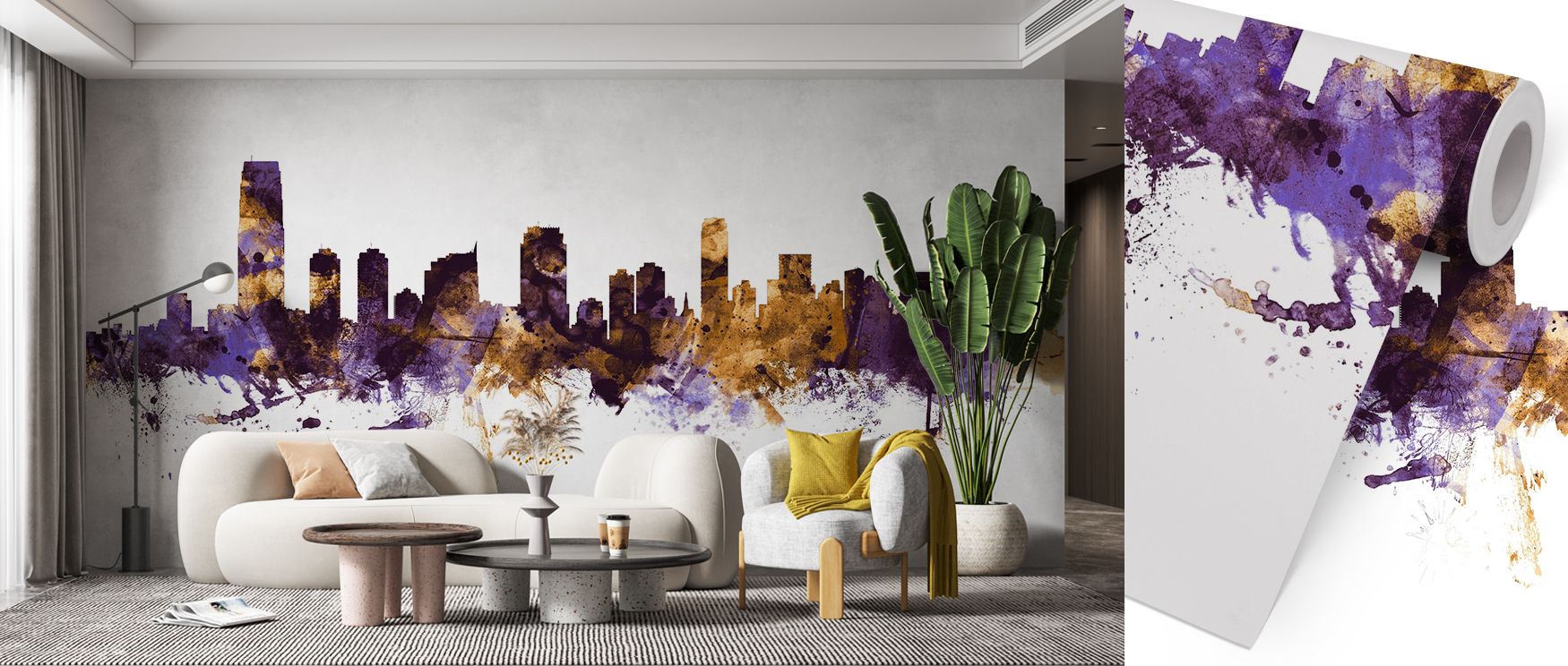 The Jersey City New York Skyline Purple & Gold Wallpaper emphasizes urban energy, glowing with sophistication. Its palette adds depth and warmth, enhancing walls with vitality. The arrangement produces rhythm across surfaces. A reference to offices highli