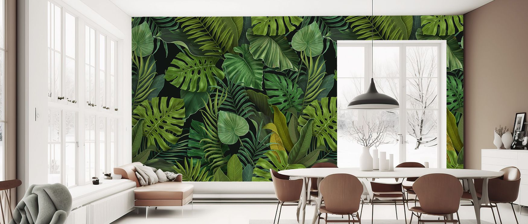 Visual rhythm emerges from the Jungle Vibes Premium Wallpaper, where leafy motifs rise across richly textured backdrops. The design balances boldness with calmness, offering immersive presence. Its style suggests adventure. With a line about bedroom place