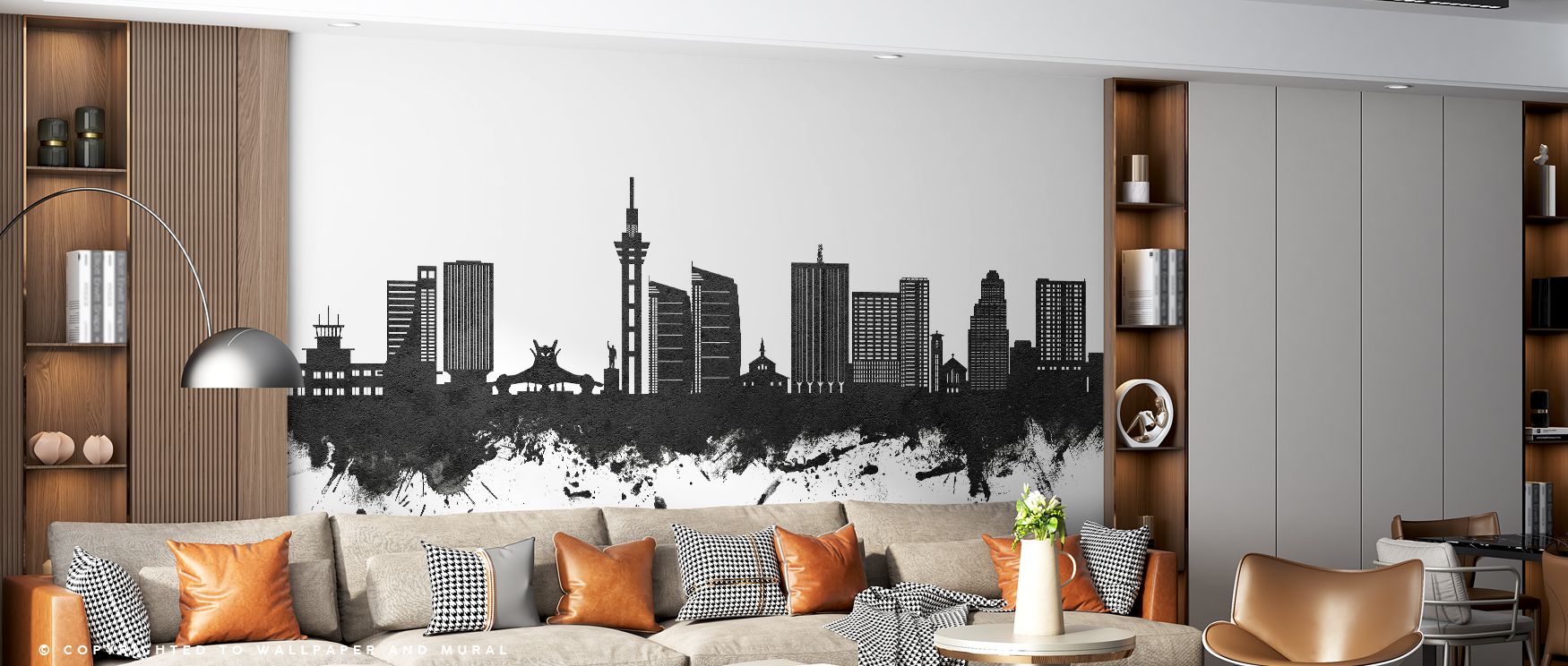 The Kinshasa Skyline Black & White Wallpaper radiates poise, its bold tones drawing attention across interiors. Contrasts enrich depth while celebrating structure. Its imagery embodies cultural identity. With mention of bedrooms, versatility is emphasized