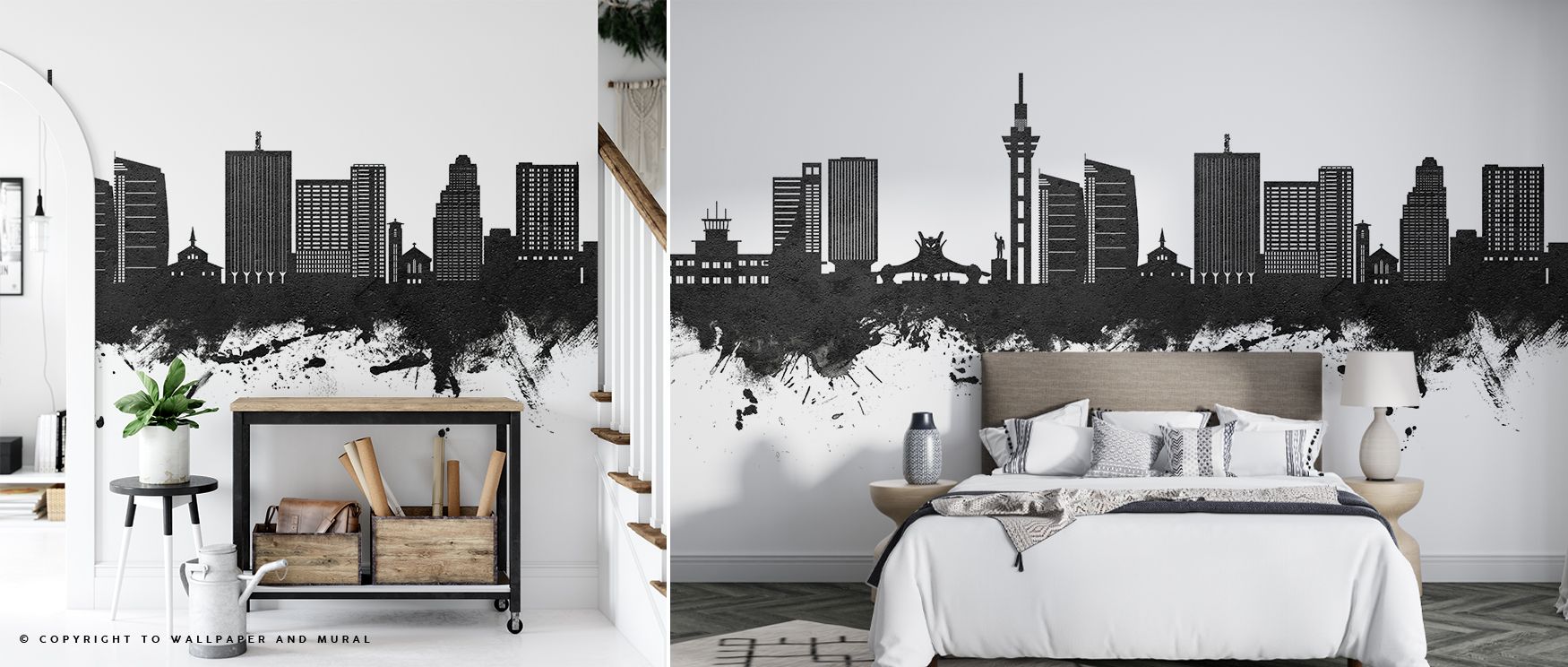 Cultural resonance fills the Kinshasa Skyline Black & White Wallpaper, where city silhouettes reflect heritage and strength. Its minimal design feels modern yet timeless. The contrasts energize interiors. With mention of office placement, the wallpaper pr