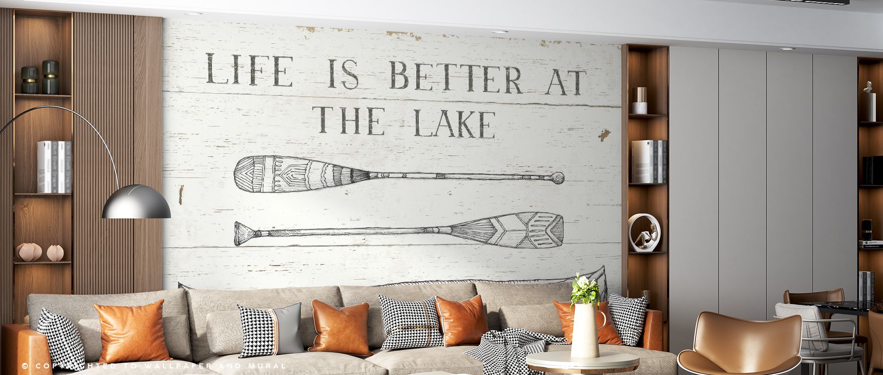 This artwork highlights the Lake Sketches II Wallpaper through minimalist strokes that suggest natural movement. Each line conveys flow and balance, offering meditative beauty. Gentle shades harmonize with varied interiors. One line notes its adaptability