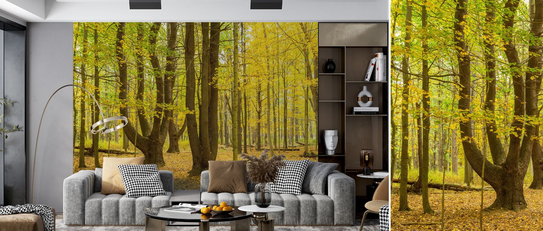 Evoking autumnal serenity, the Letchworth Autumn Wallpaper immerses interiors in a palette of russet and amber tones. The cascading leaves flow with grace, expressing the calm rhythm of seasonal cycles. Its balance between richness and subtlety makes wall
