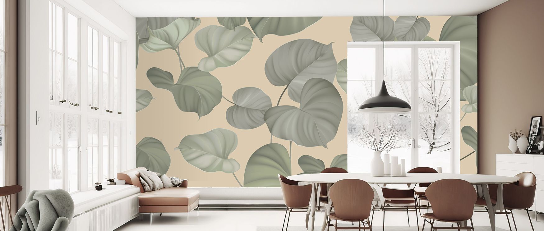 Drawing on organic inspiration, Levitating Leaves Premium Wallpaper presents suspended foliage in creative arrangements. The design conveys effortless elegance, its flowing pattern transforming spaces with rhythm and subtle drama. Its surface balances vib