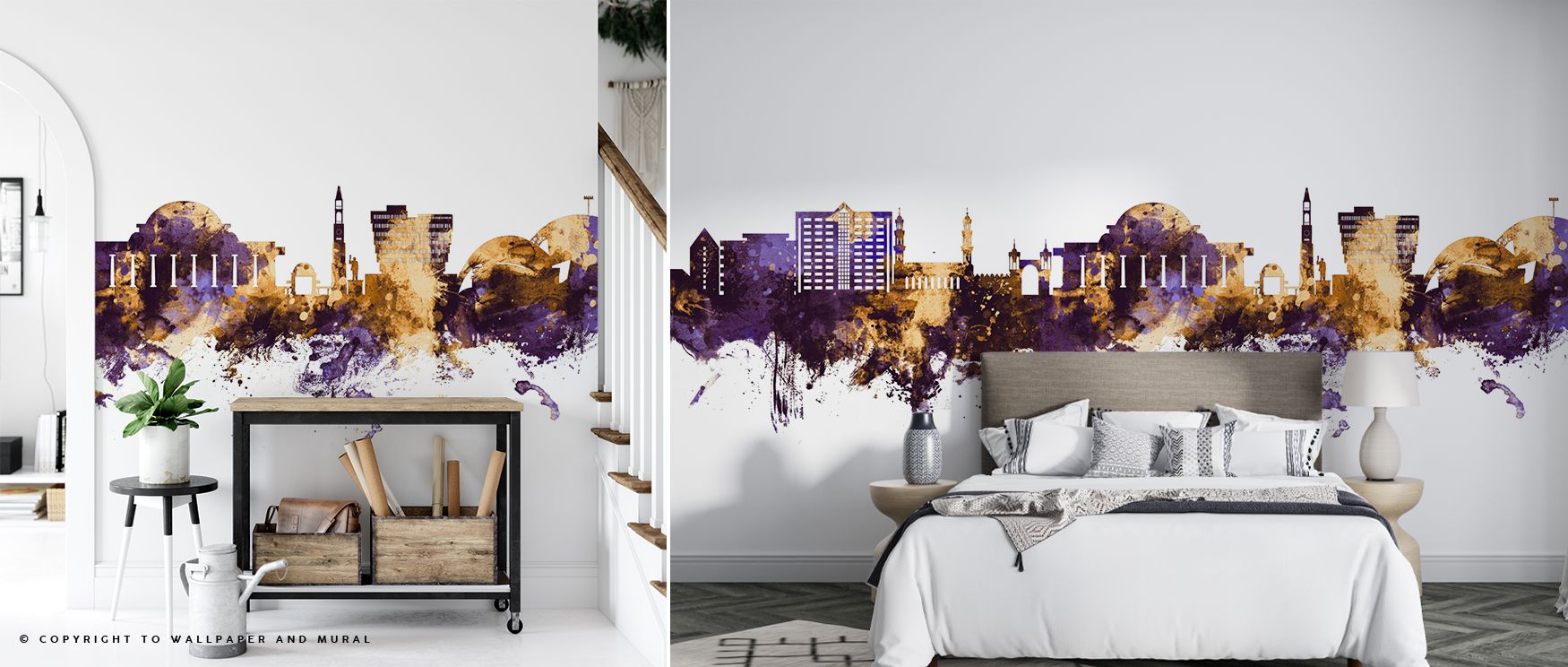 Celebrating modern artistry, Lilongwe Malawi Skyline Purple & Gold Wallpaper reveals urban strength in radiant tones. The skyline shines with confidence, layered in golden light and purple depth. Its interplay builds dimension, drawing the eye to every ar