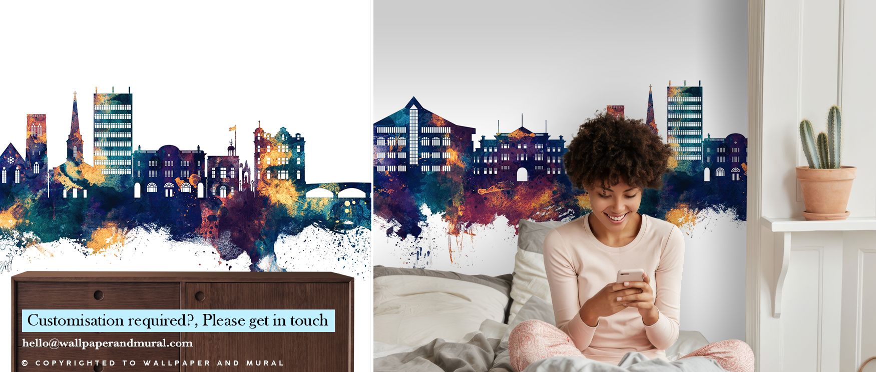 Infused with artistry, Lincoln England Skyline Purple & Gold Wallpaper transforms walls into cultural landscapes. Golden tones shine with elegance, balanced against purple skies. Each line radiates character, celebrating history while remaining stylish. A