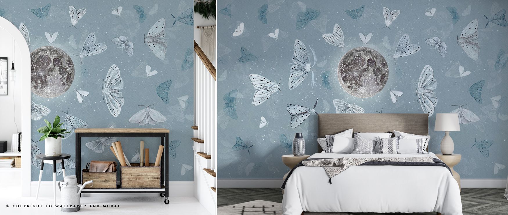 Across quiet imagery, Midnight Flocking Wallpaper conveys artistic tranquility. Living rooms glow with inviting spirit, offices with polished refinement, and bedrooms with calm presence, uniting elegance with mystique.