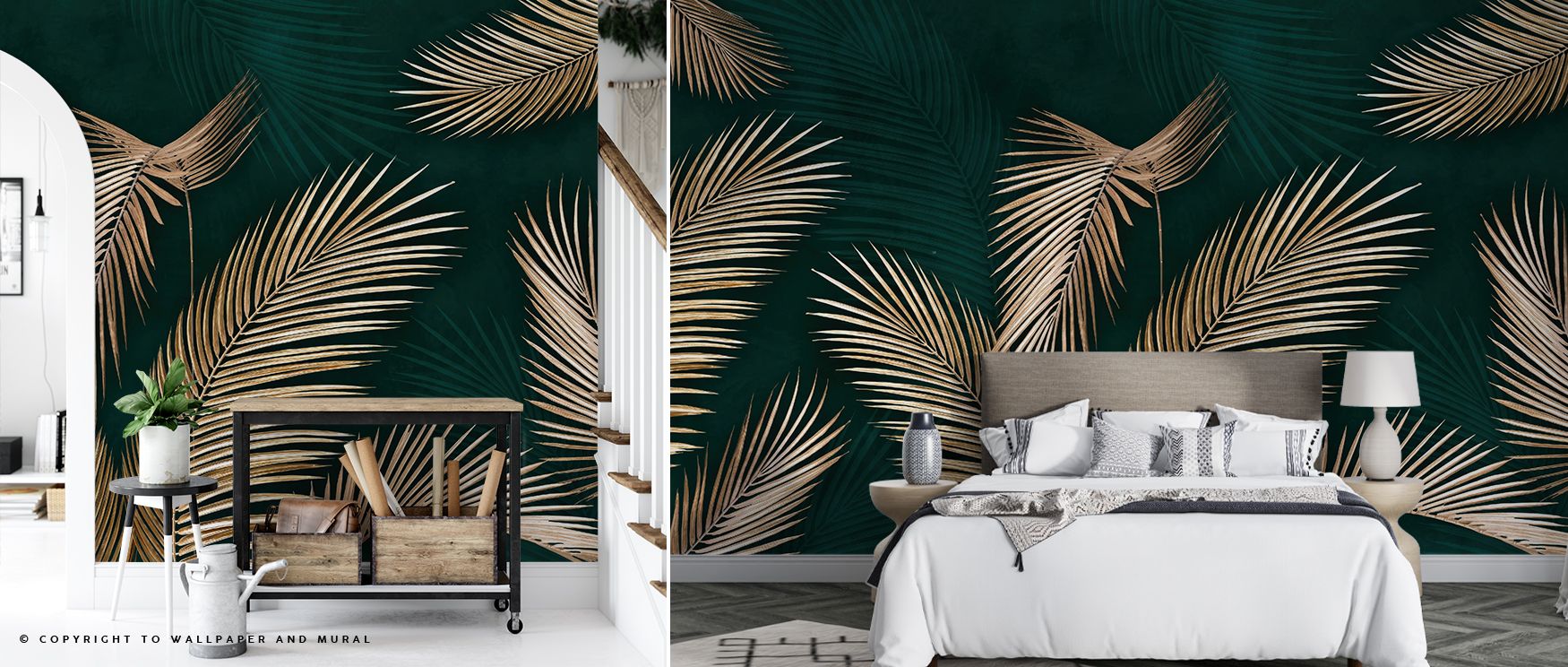 Energy flows through Monumental Leaf Wallpaper as monumental leaves spread across walls, crafting immersive backdrops that transform interiors into dynamic spaces alive with artistic greenery and expressive power. 
