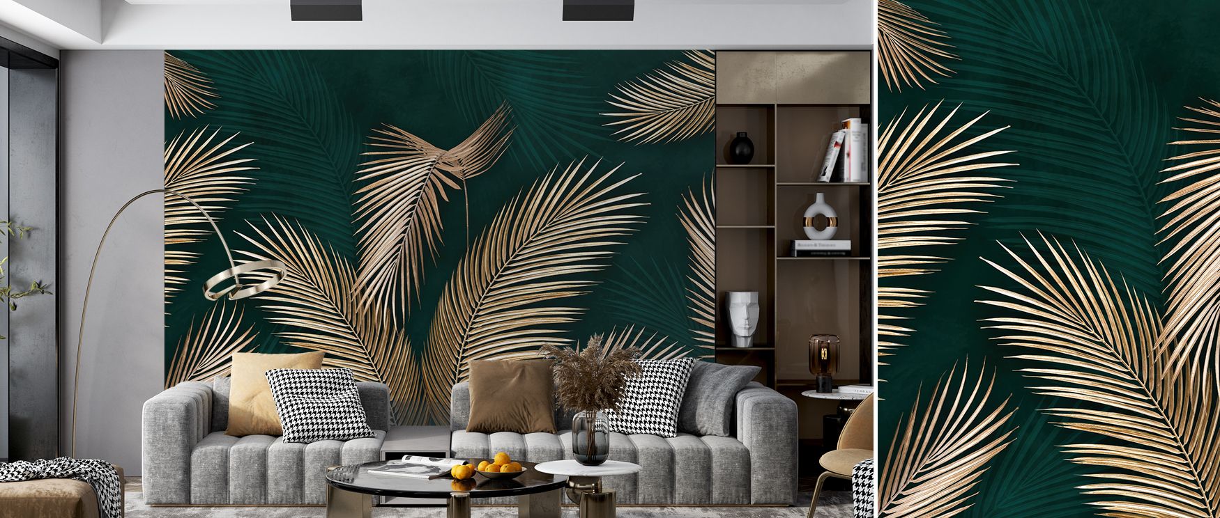 The Monumental Leaf Wallpaper evokes natural vitality in dramatic patterns, bringing large leaf imagery into interiors to transform spaces into bold, engaging environments. 