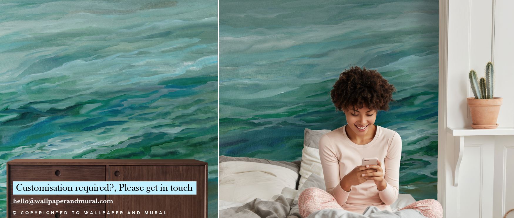 Rhythmic artistry defines Moving Sea Wallpaper, where wave imagery creates flowing decorative patterns that bring vitality and calmness into modern spaces. 