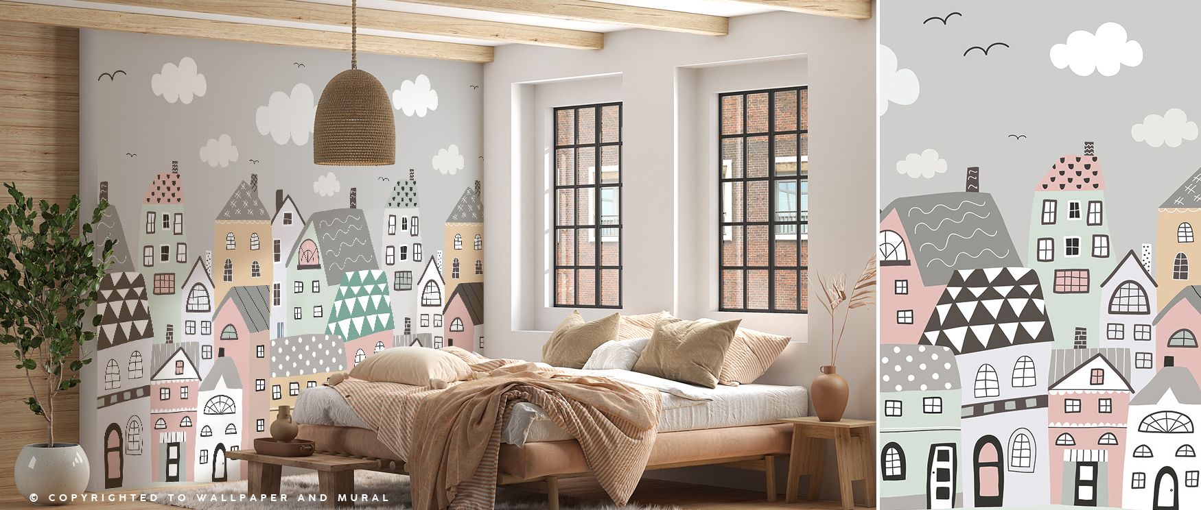 My Best Friends Houses Wallpaper delivers whimsical imagery where vibrant details enhance interiors, ensuring walls glow with charm, creative balance, and cheerful decorative presence that enriches bedrooms or nurseries. 