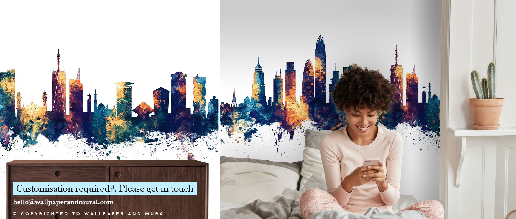 Cultural resonance defines Nairobi Kenya Skyline Blue & Bronze Wallpaper, where glowing silhouettes emerge in striking detail, filling walls with balance, refinement, and decorative artistry. 