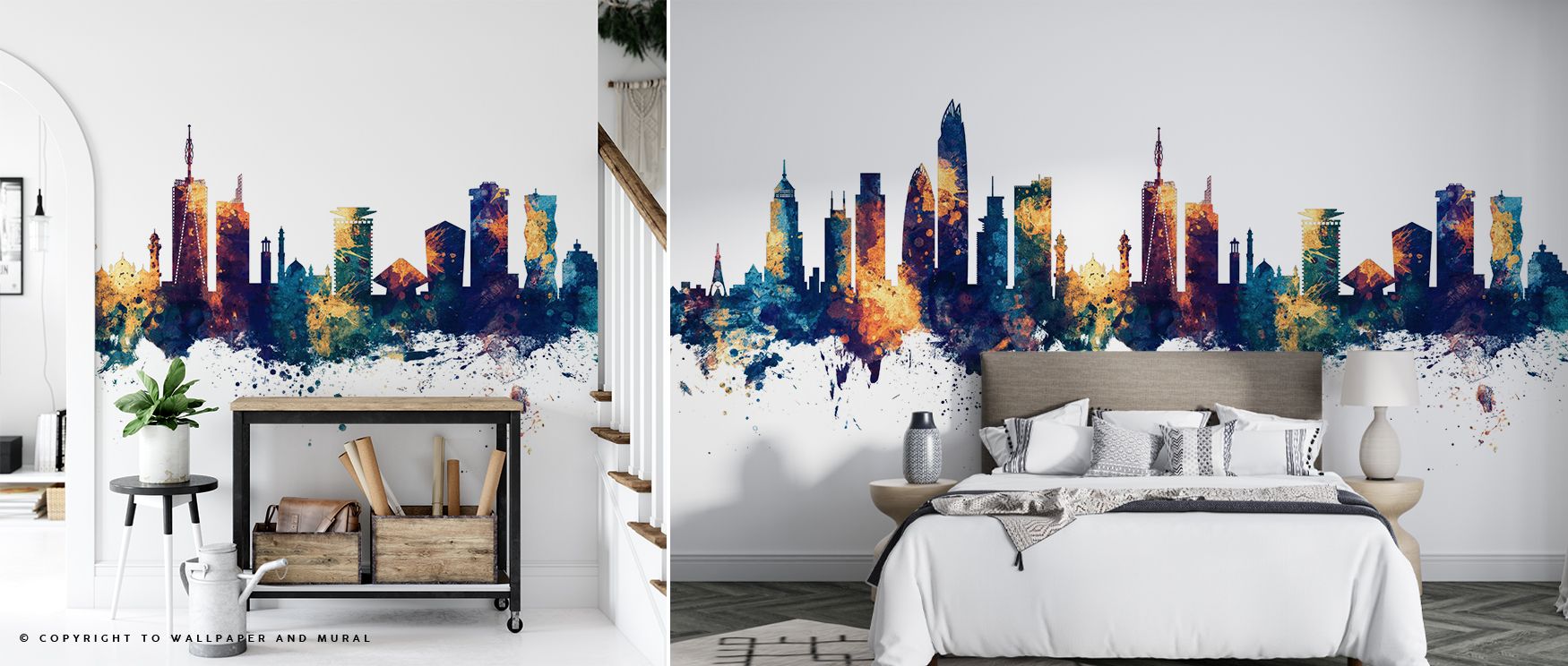 Nairobi Kenya Skyline Blue & Bronze Wallpaper conveys strength through tonal depth, offering interiors refined urban imagery that balances elegance with metropolitan rhythm. 