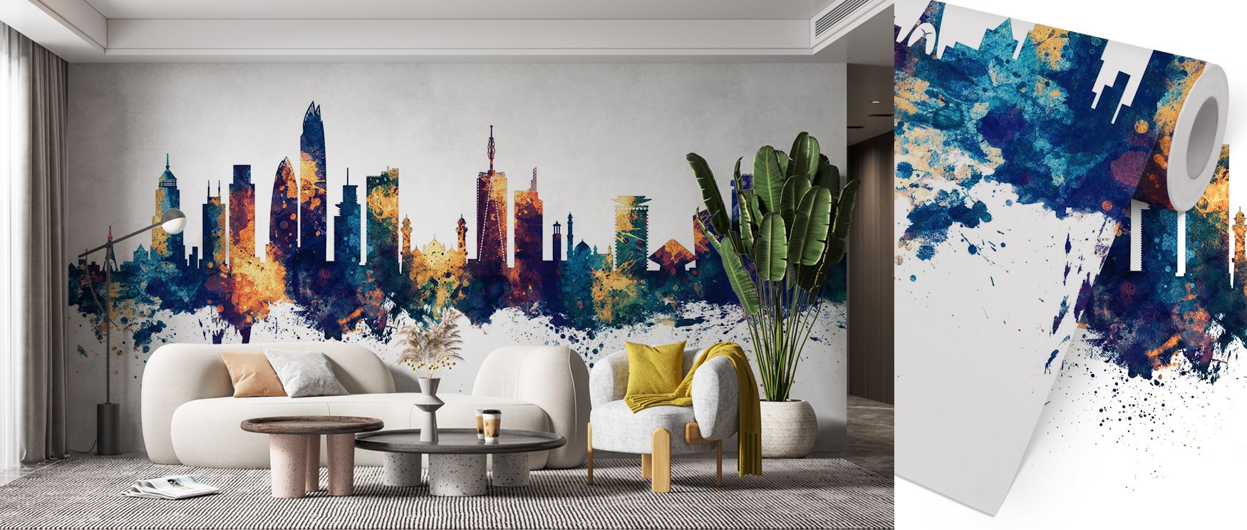 A bold impression emerges in Nairobi Kenya Skyline Blue & Bronze Wallpaper, where luminous forms create decorative rhythm, enhancing interiors with cultural sophistication and refined artistry. 