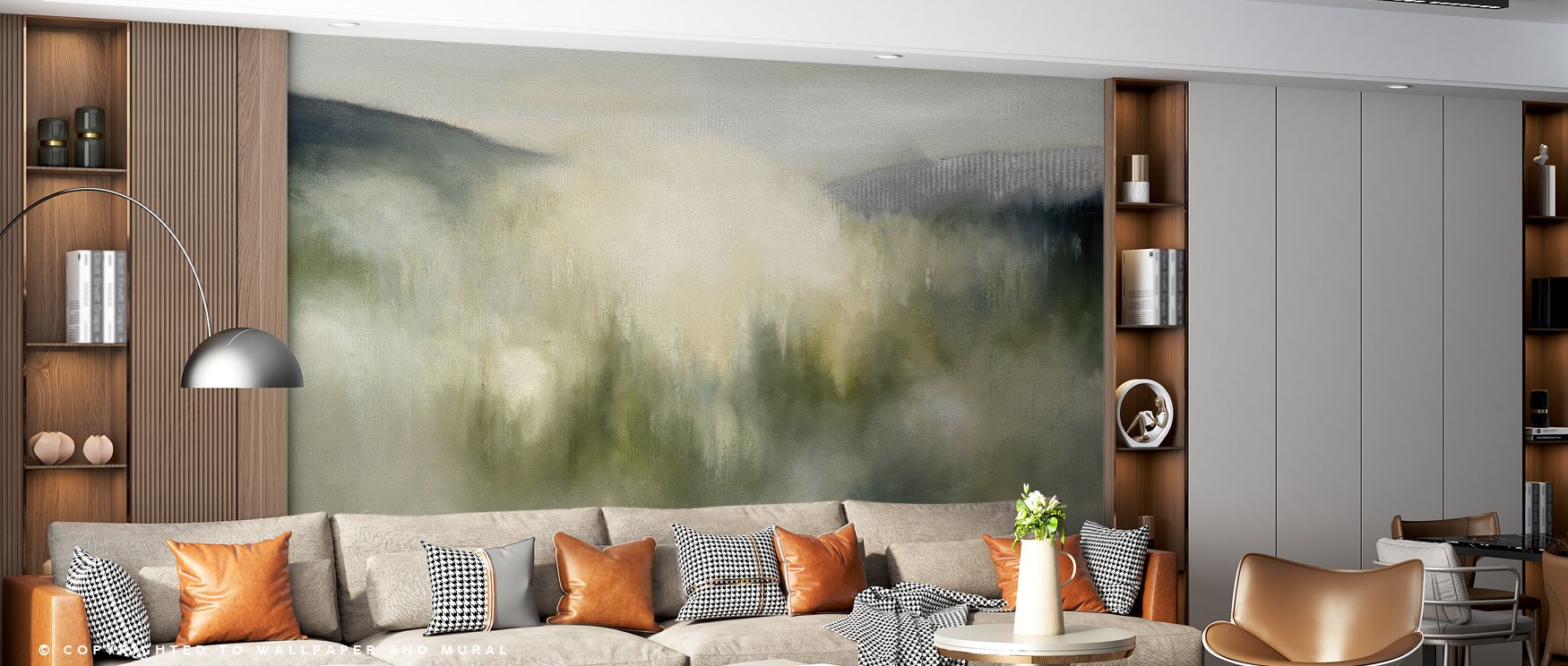 Neutral Valley Clouds Wallpaper reveals natural calmness through cloud imagery, ensuring interiors glow with peaceful rhythm, refined artistry, and decorative sophistication. 