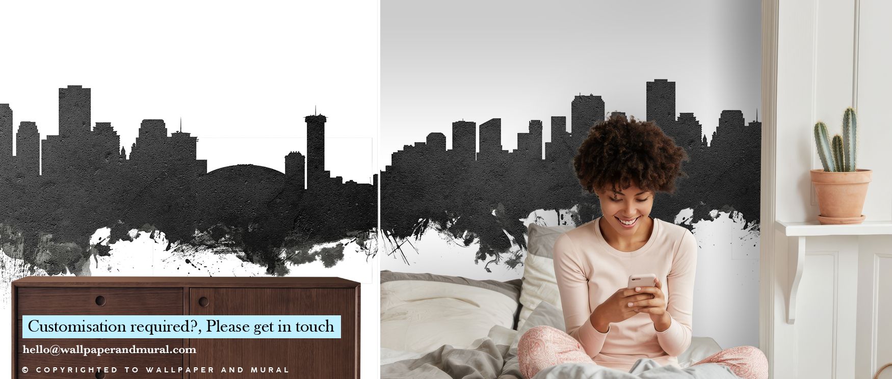 New Orleans Skyline Black & White Wallpaper reveals cultural artistry in bold detail, ensuring walls glow with charm, rhythm, and decorative refinement. 
