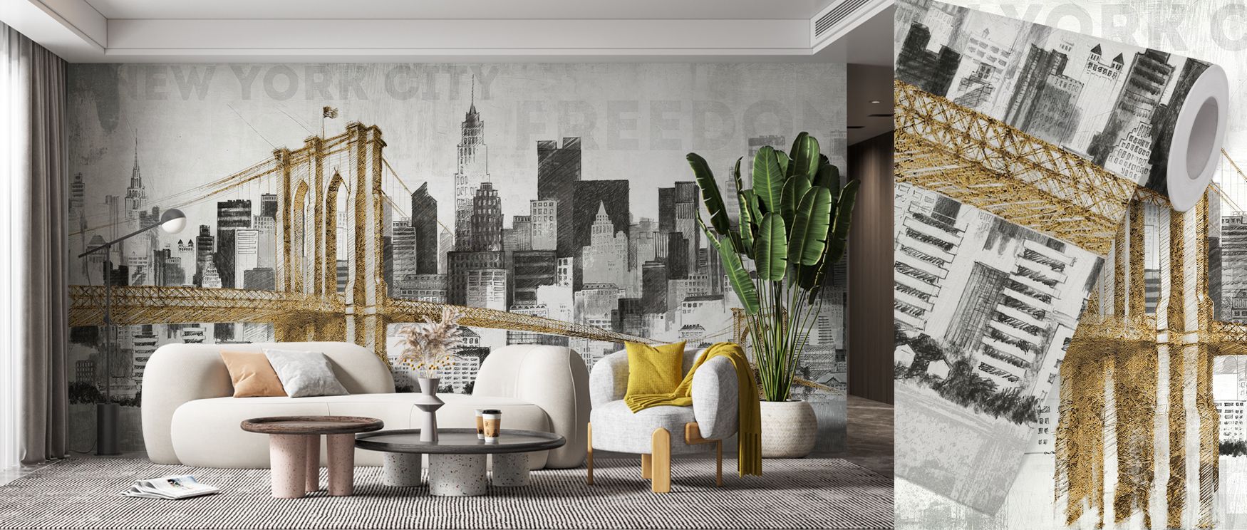 A bold impression radiates from New York Skyline Wallpaper, where urban silhouettes glow with metropolitan vitality, adding decorative strength and refined artistry into interiors. 