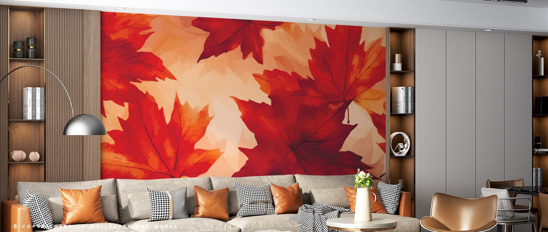 Oaks by Fall Wallpaper captures autumnal balance in tonal imagery, presenting walls with seasonal charm, decorative strength, and quiet sophistication. 