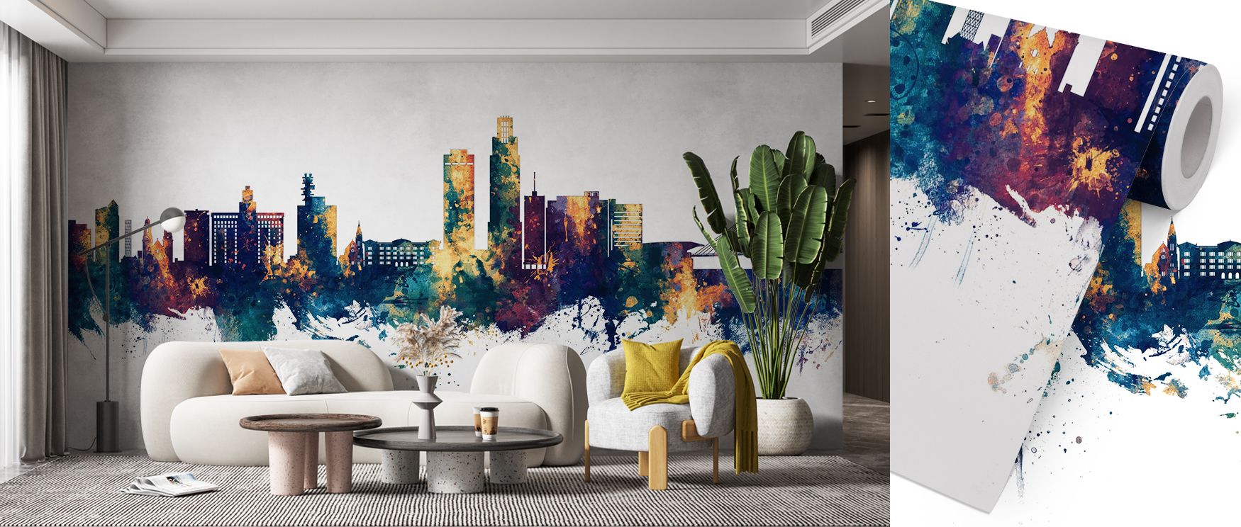 Across vibrant layers, Omaha Nebraska Skyline Blue & Bronze Wallpaper transforms walls into urban canvases. Living rooms thrive with style, offices inspire sophistication, and bedrooms glow with calm serenity, producing versatile decorative rhythm.