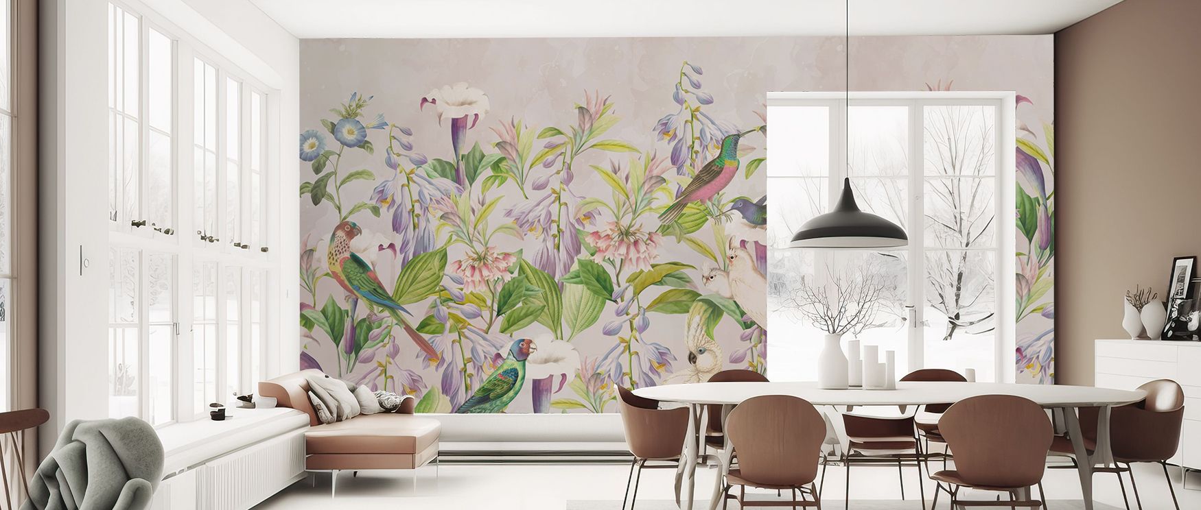 Lush foliage and radiant birds define Parrot Garden Wallpaper, where tropical tone enriches walls with lively creativity. Its vibrant character inspires playful interiors, perfect for children’s spaces, bedrooms, or living areas. 