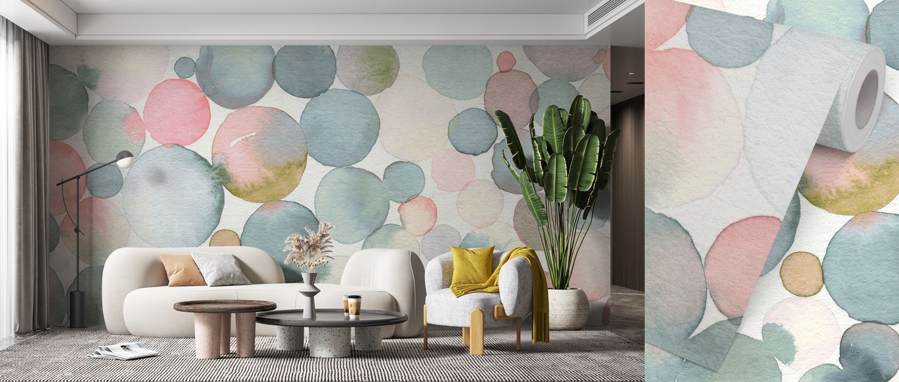 Pastel Drops Wallpaper adds imagination to interiors with delicate tones arranged in joyful rhythm. Its atmosphere enriches walls, making nurseries or bedrooms glow with cheerful mood and decorative artistry. 
