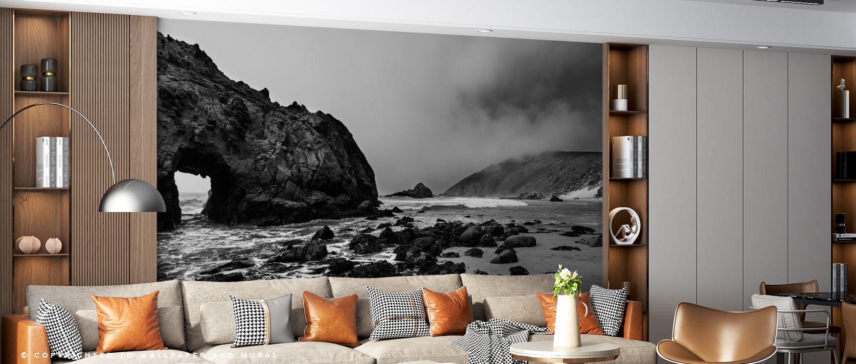 Pfeiffer Beach in Big Sur State Park Wallpaper reflects California’s rugged coastline with striking artistry. Interiors thrive on its natural strength, inspiring bedrooms or hallways with dramatic mood. 