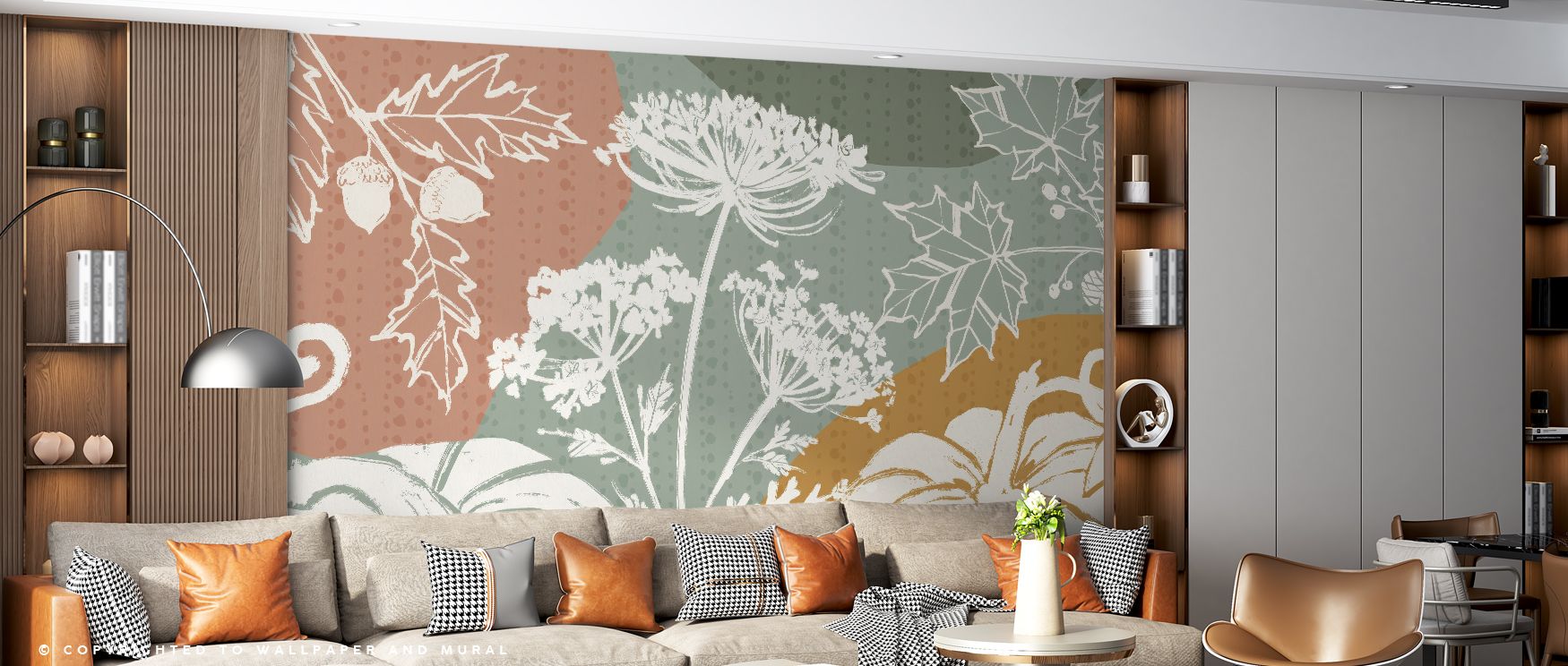 Earthy vibrancy characterizes Pumpkin Tones Wallpaper, with layered oranges and browns flowing naturally. The palette creates balanced atmosphere, uplifting interiors with autumn charm. This wallpaper enhances living rooms or bedrooms with warmth.