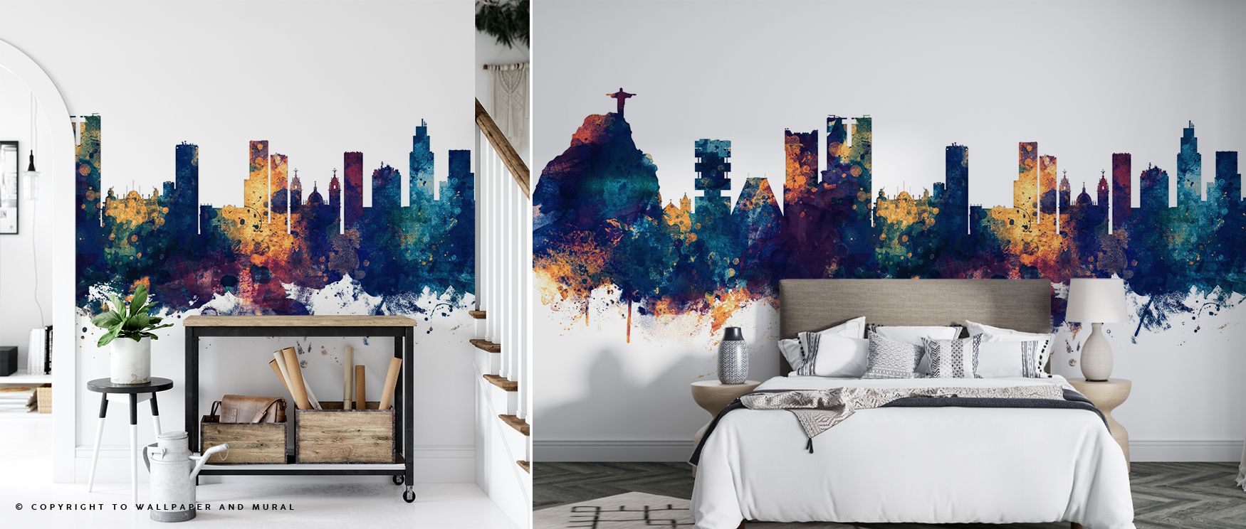 Striking palettes enrich Rio de Janeiro Brazil Skyline Blue & Bronze Wallpaper, where tones flow dynamically. Each detail adds rhythm, celebrating Rio’s cultural energy. Interiors become vibrant retreats, ideal for living rooms or bedrooms seeking bold dé