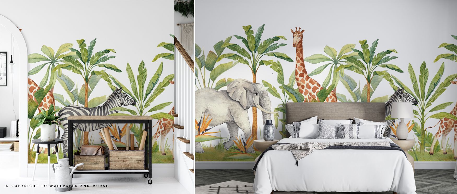 Whimsical artistry defines Safari Adventure Wallpaper, where lively tones and animal figures delight. The design radiates warmth, inspiring children. Playrooms or bedrooms gain engaging atmosphere, filled with exploration.