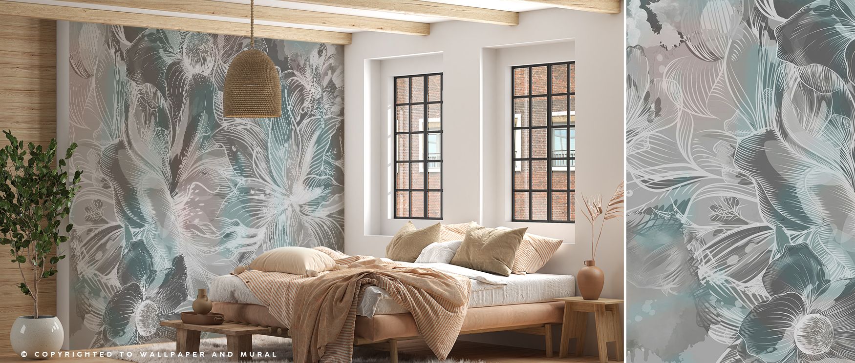 Fresh tones dominate Seeing Through Leaves Green Wallpaper, where leafy forms soften interiors. Each detail conveys serenity, uplifting atmosphere. Bedrooms or living spaces gain balance from its calming charm.