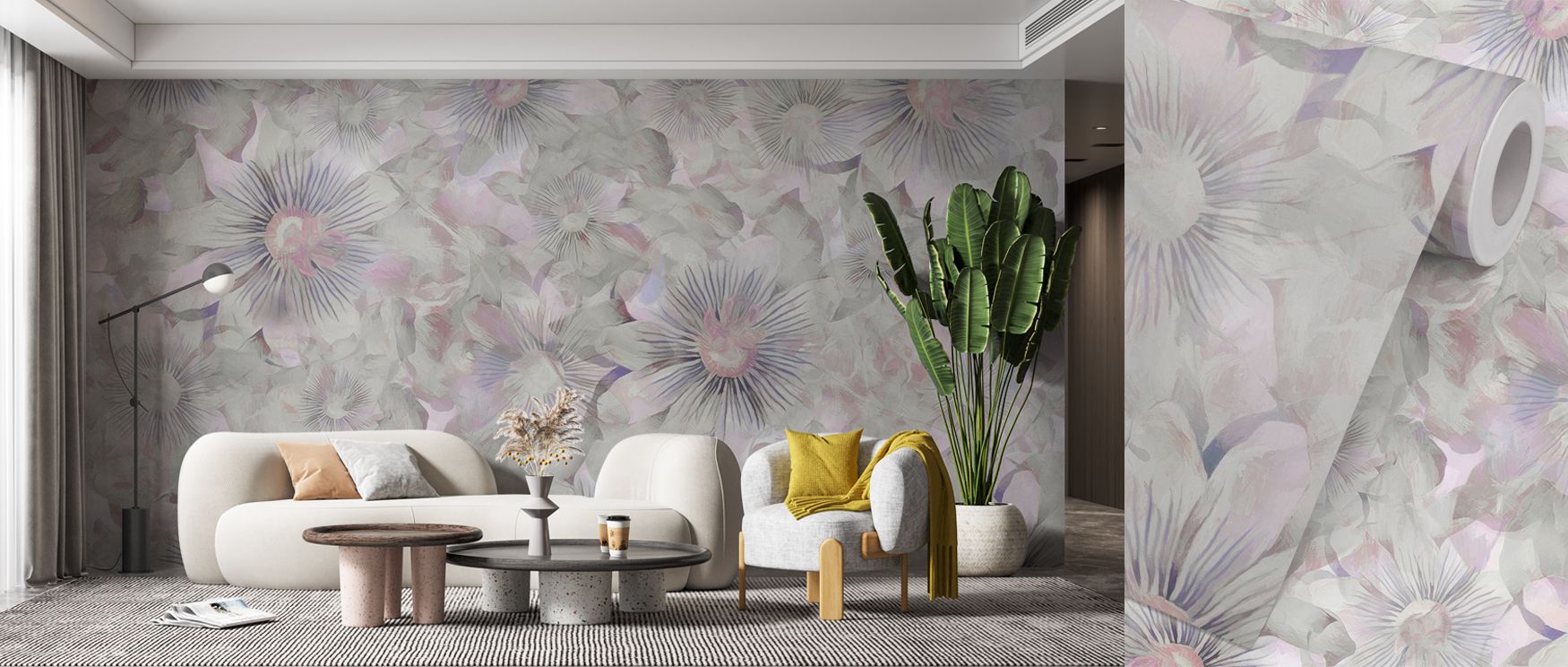 Joyful artistry thrives in Smiling Flowers Wallpaper, where blossoms glow with positivity. Each figure conveys happiness, shaping interiors with playfulness. Playrooms or bedrooms glow with charm.
