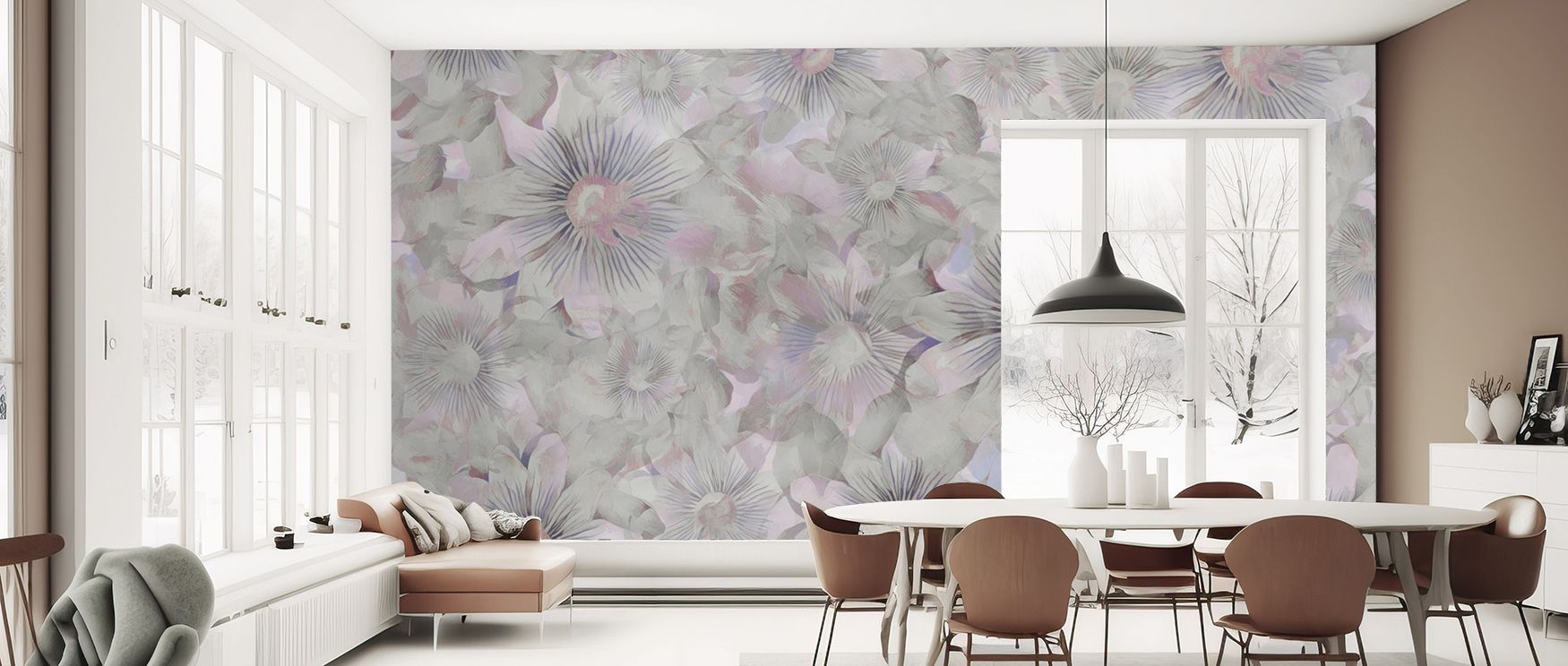 Fun energy defines Smiling Flowers Wallpaper, where floral faces animate walls. The palette conveys brightness, enriching interiors. Children’s rooms glow with playful rhythm and joy.