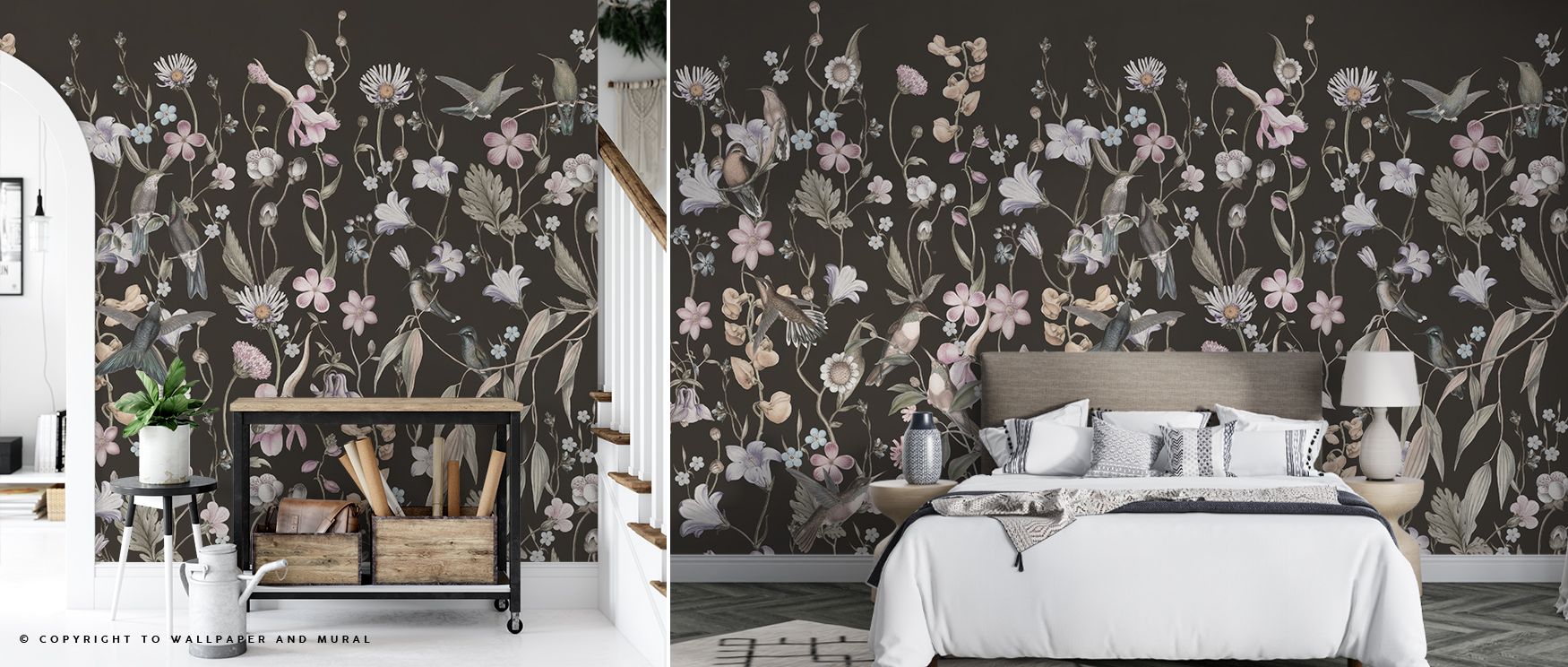 Vibrant tones shine in Sound of Spring Black Wallpaper, where flowers stand out boldly. Each petal adds character, shaping interiors with spring rhythm. Walls glow with lively presence, ideal for kitchens or bedrooms. The design celebrates fresh elegance.
