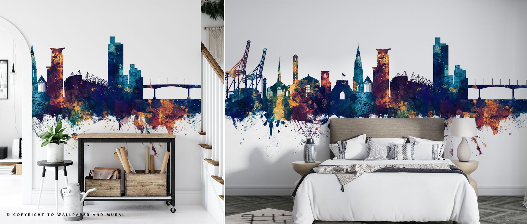 Rich tones highlight Southampton England Skyline Blue & Bronze Wallpaper, where silhouettes glow with balance. The design conveys refinement, adding charm to interiors. Walls gain cultural beauty, ideal for bedrooms or living rooms. The palette uplifts dé